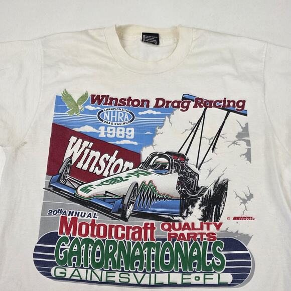 Vintage NHRA Gatornationals Shirt Mens 1989 Drag Racing Motorcraft USA 80s - Picture 3 of 10